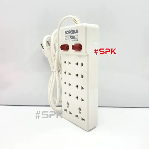 Ổ Cắm Điện 10 Lỗ Có Dây 2200W Lõi Sứ Chịu Nhiệt 10Y SOPOKA