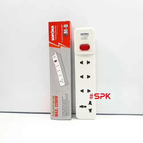 Ổ Cắm Điện 4 Lỗ 2200W Lõi Sứ Không Dây Có Công Tắc 4M-0 SOPOKA