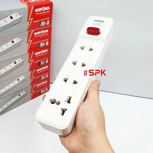 Ổ Cắm Điện 4 Lỗ 2200W Lõi Sứ Không Dây Có Công Tắc 4M-0 SOPOKA