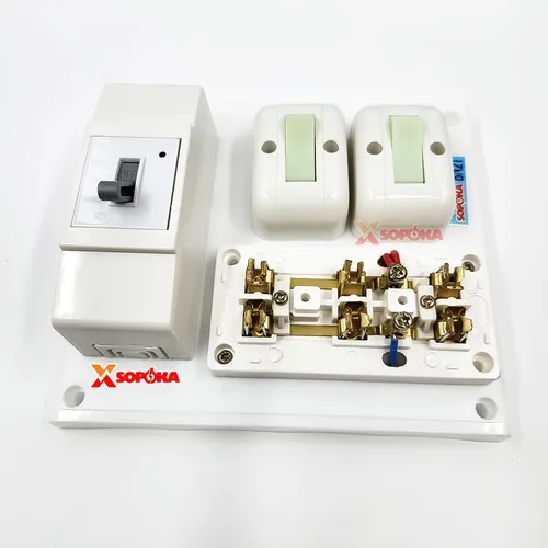 Bảng Điện Táp Lô 2 Công Tắc 3 Ổ Cắm Có CB 30A BN21 SOPOKA