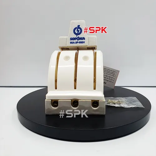 Cầu Dao Đảo Đế Sứ 3 Pha 60A 3P 2N 600V Màu Trắng D28 SOPOKA