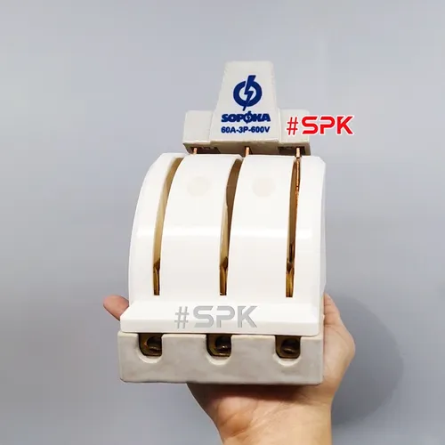 Cầu Dao Đảo Đế Sứ 3 Pha 60A 3P 2N 600V Màu Trắng D28 SOPOKA