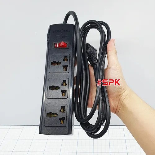 Ổ Cắm Điện 3 Lỗ Lõi Sứ Chống Cháy Tự Ngắt Điện Quá Tải 2200W 3T SOPOKA