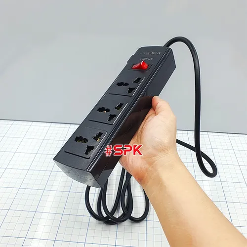 Ổ Cắm Điện 3 Lỗ Lõi Sứ Chống Cháy Tự Ngắt Điện Quá Tải 2200W 3T SOPOKA