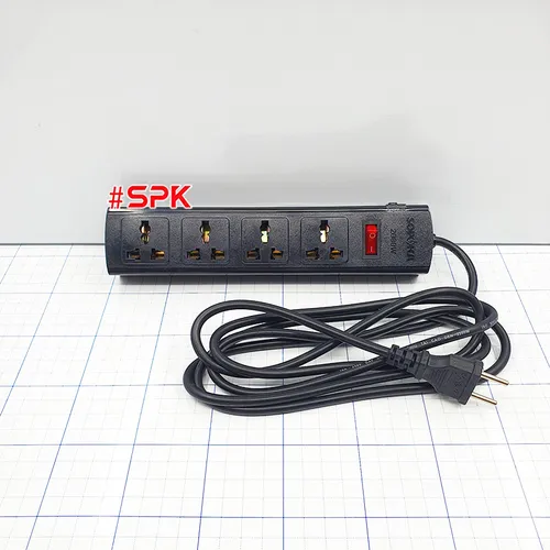 Ổ Cắm Điện 4 lỗ 2200W Lõi Sứ Chống Cháy Tự Ngắt Điện Khi Quá Tải 4T SOPOKA