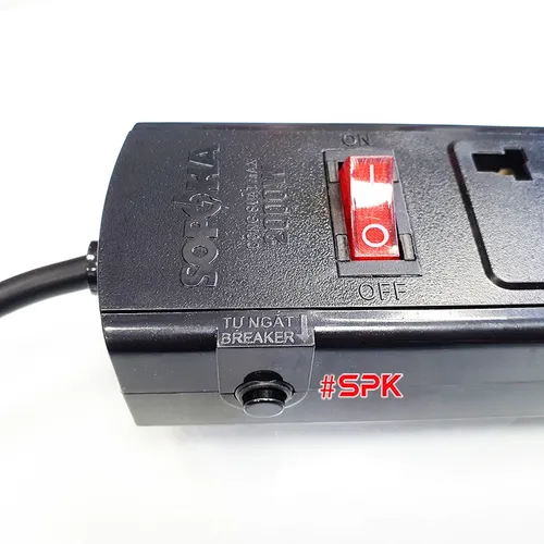 Ổ Cắm Điện 6 Lỗ 2200W Lõi Sứ Chống Cháy Tự Ngắt Điện Quá Tải 6T SOPOKA