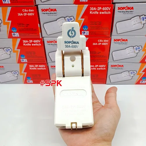 Cầu Dao Đế Sứ 1 Pha 30A-2P Cực Đúc D5H SOPOKA