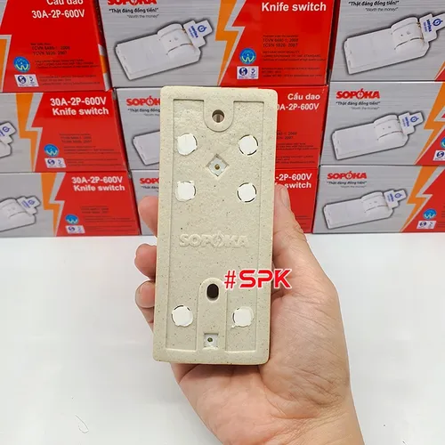 Cầu Dao Đế Sứ 1 Pha 30A-2P Cực Đúc D5H SOPOKA