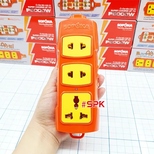 Ổ Cắm Điện 3 Lỗ 6000W Lõi Sứ Không Dây P6000W SOPOKA