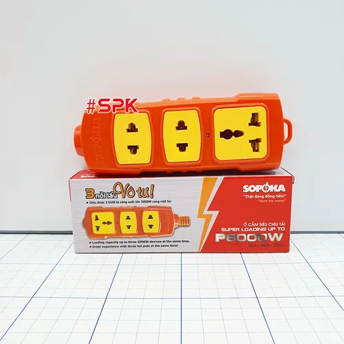 Ổ Cắm Điện 3 Lỗ 6000W Lõi Sứ Không Dây P6000W SOPOKA