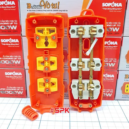 Ổ Cắm Điện 3 Lỗ 6000W Lõi Sứ Không Dây P6000W SOPOKA