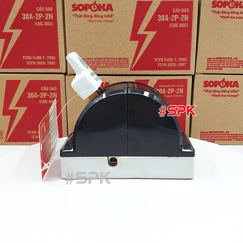 Cầu Dao Đảo Đế Sứ 1 Pha 30A 2P 600V 2N Màu Đen D19(A) SOPOKA