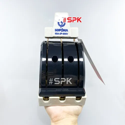 Cầu Dao Đảo Đế Sứ 3 Pha 60A 3P 2N 600V Màu Đen D28(A) SOPOKA