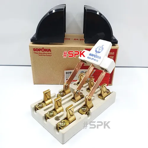 Cầu Dao Đảo Đế Sứ 3 Pha 60A 3P 2N 600V Màu Đen D28(A) SOPOKA