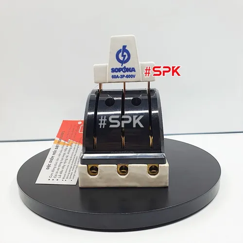 Cầu Dao Đảo Đế Sứ 3 Pha 60A 3P 2N 600V Màu Đen D28(A) SOPOKA