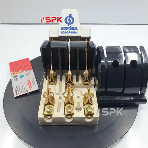 Cầu Dao Đảo Đế Sứ 3 Pha 60A 3P 2N 600V Màu Đen D28(A) SOPOKA