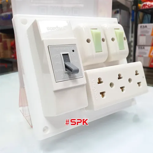 Bảng Điện Táp Lô 2 Công Tắc 3 Ổ Cắm Có CB 30A BN21 SOPOKA