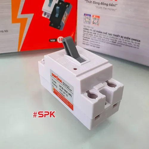Aptomat CB Cóc 1 Pha HCB SOPOKA Màu Trắng