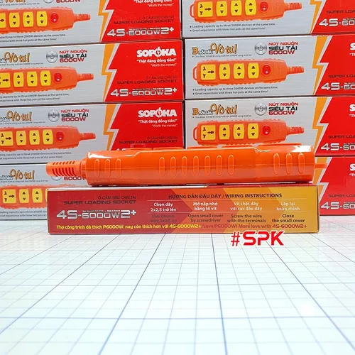 Ổ Cắm Điện 4 Lỗ Không Dây 6000W Có Nút Nguồn 4S-6000W2+ SOPOKA