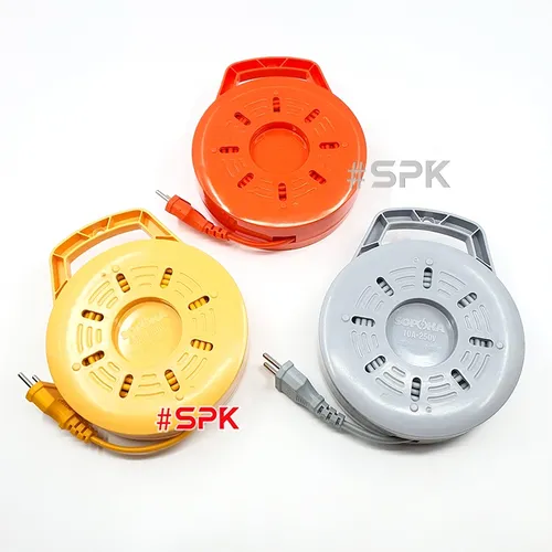 Ổ Cắm Điện Quay Cuộn Dây Tròn Chịu Tải 2200W Q45Y/ Q75Y Màu Vàng SOPOKA