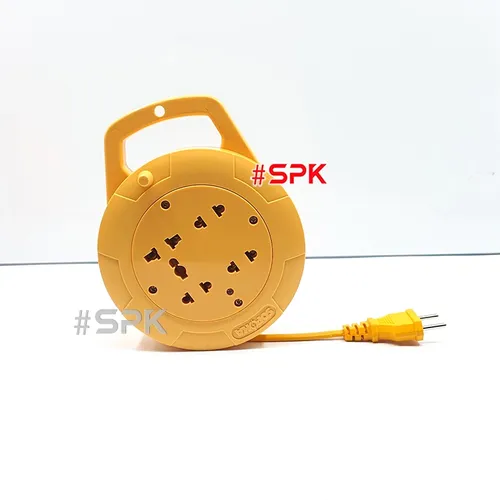 Ổ Cắm Điện Quay Cuộn Dây Tròn Chịu Tải 2200W Q45Y/ Q75Y Màu Vàng SOPOKA