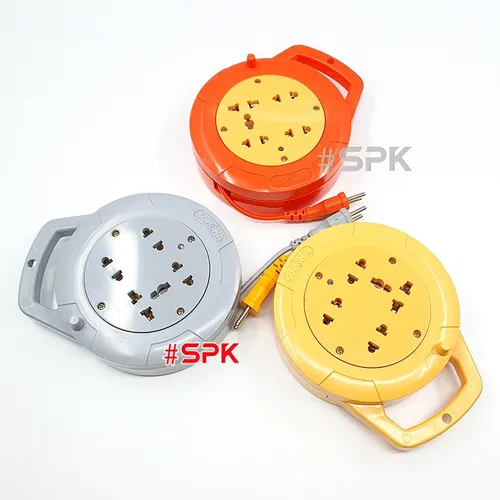 Ổ Cắm Điện Quay Cuộn Dây Tròn Chịu Tải 2200W Q45Y/ Q75Y Màu Vàng SOPOKA