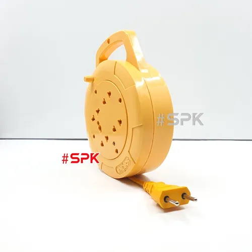 Ổ Cắm Điện Quay Cuộn Dây Tròn Chịu Tải 2200W Q45Y/ Q75Y Màu Vàng SOPOKA