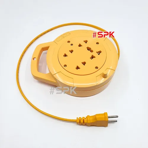Ổ Cắm Điện Quay Cuộn Dây Tròn Chịu Tải 2200W Q45Y/ Q75Y Màu Vàng SOPOKA