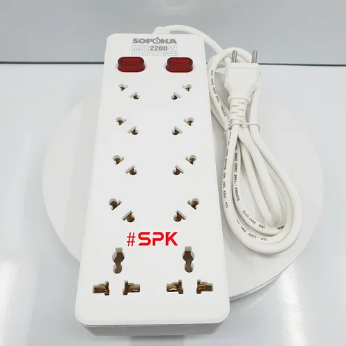 Ổ Cắm Điện 10 Lỗ Chéo Không Vướng Dây 2200W 10A SOPOKA