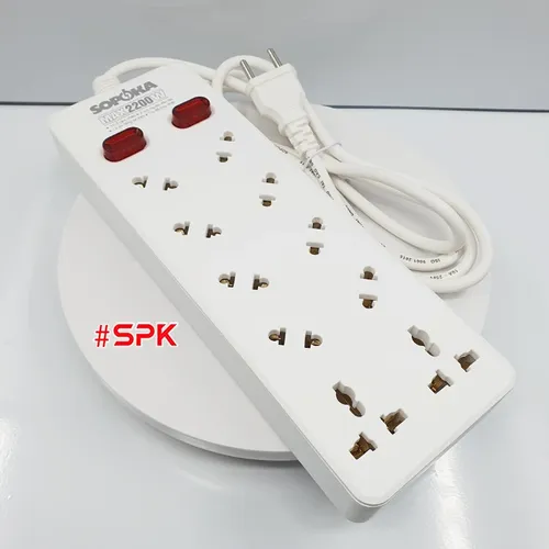 Ổ Cắm Điện 10 Lỗ Chéo Không Vướng Dây 2200W 10A SOPOKA