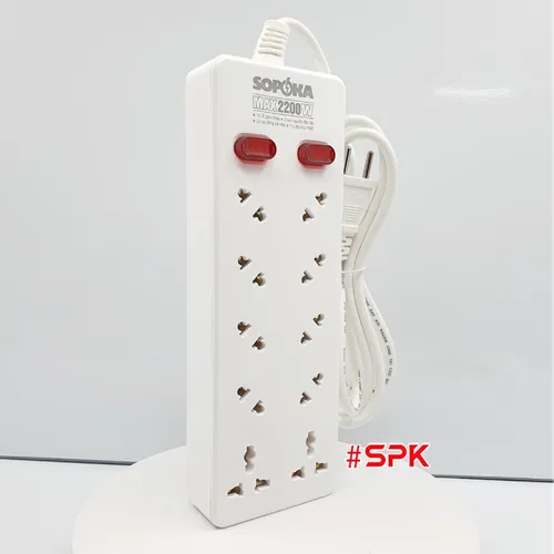 Ổ Cắm Điện 10 Lỗ Chéo Không Vướng Dây 2200W 10A SOPOKA