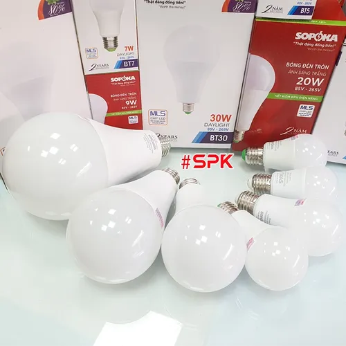 Bóng Đèn Led Dùng Bình 12V Liền Dây Kẹp Đui Vặn Xoáy E27 SOPOKA