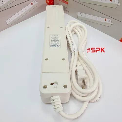 Ổ Cắm Điện 6 Lỗ 2200W Lõi Sứ Có Dây Và Công Tắc 6M2 SOPOKA
