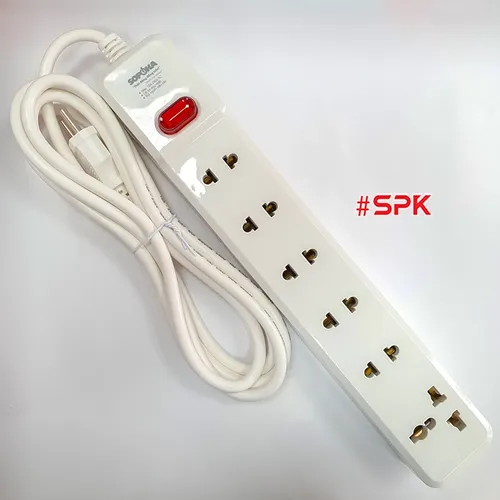 Ổ Cắm Điện 6 Lỗ 2200W Lõi Sứ Có Dây Và Công Tắc 6M2 SOPOKA