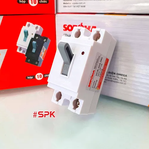 Aptomat CB Cóc 1 Pha HCB SOPOKA Màu Trắng
