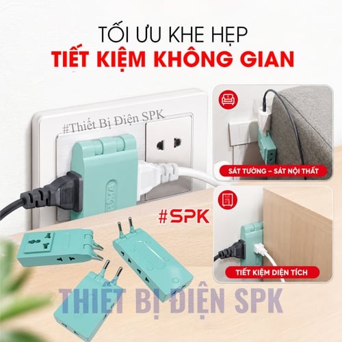Ổ Chia Điện 3 Ngõ Dẹp Cổ Xoay 3000W 13A-220V R3X-3000W SOPOKA