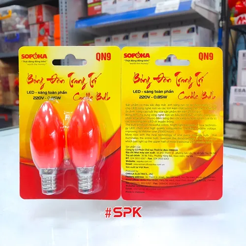 Bộ 2 Bóng Đèn LED Quả Nhót Đèn Thờ SOPOKA