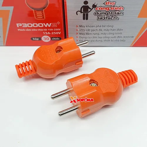 Phích Cắm Điện Dương Siêu Chịu Tải 3000W P3000W2+ SOPOKA