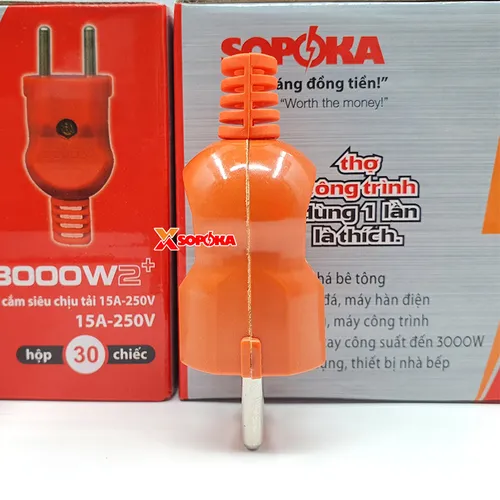 Phích Cắm Điện Dương Siêu Chịu Tải 3000W P3000W2+ SOPOKA