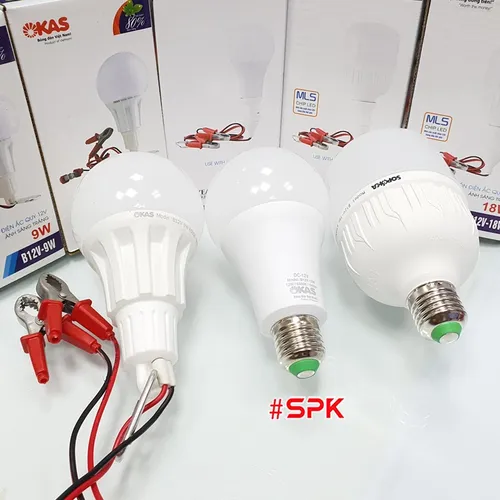 Bóng Đèn Led Dùng Bình 12V Liền Dây Kẹp Đui Vặn Xoáy E27 SOPOKA