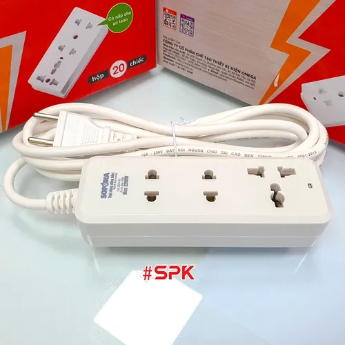 Ổ Cắm Điện 3 Lỗ 2200W Lõi Sứ Có Dây 3C2 SOPOKA
