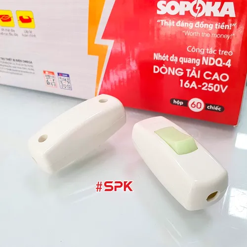 Công Tắc Treo Quả Nhót Dạ Quang 16A NDQ-4 SOPOKA
