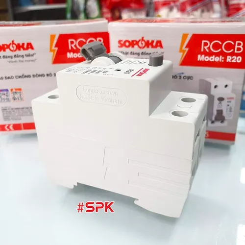 Aptomat Chống Giật 1 Pha 2P, RCCB Chống Giật 1 Pha 2P 30mA SOPOKA
