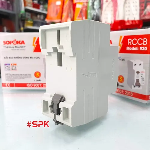 Aptomat Chống Giật 1 Pha 2P, RCCB Chống Giật 1 Pha 2P 30mA SOPOKA