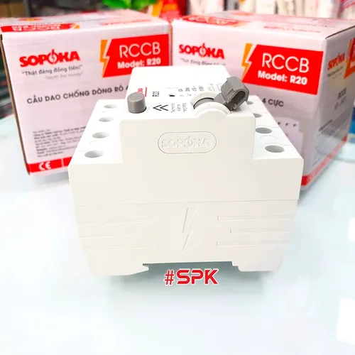 Aptomat Chống Giật 3 Pha 4 Cực 63A, RCCB 4P Chống Giật 63A 4P 30mA SOPOKA 