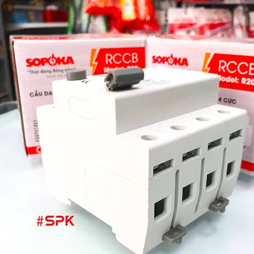 Aptomat Chống Giật 3 Pha 4 Cực 63A, RCCB 4P Chống Giật 63A 4P 30mA SOPOKA 