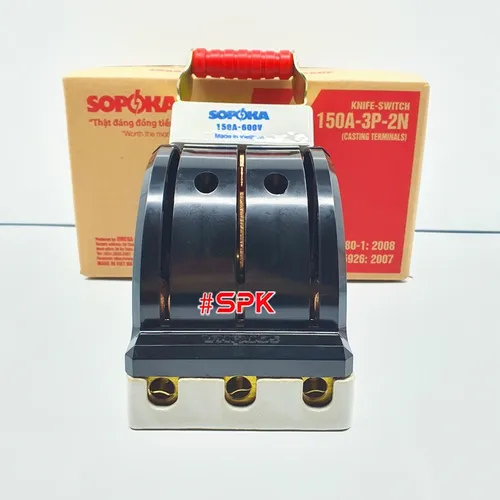 Cầu Dao Đảo Đế Sứ 3 Pha 150A 3P 2N 600V Màu Đen D43 SOPOKA