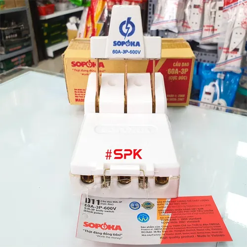 Cầu Dao Điện Đế Sứ 3 Pha 3P 60A 600V D11 SOPOKA