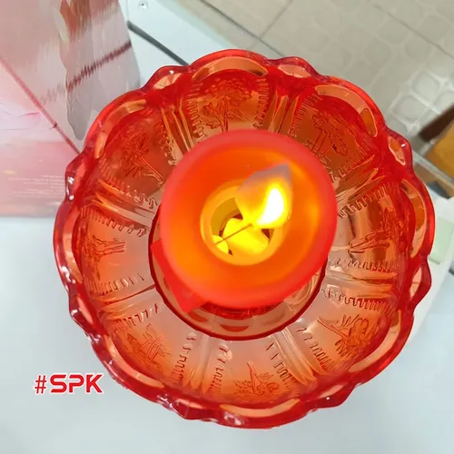 Cốc Nến Thờ Đèn Thờ Hoa Sen Thân Cao SOPOKA - Hồng Ngọc