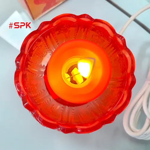 Cốc Nến Thờ Đèn Thờ Hoa Sen Thân Thấp SOPOKA - Hồng Ngọc